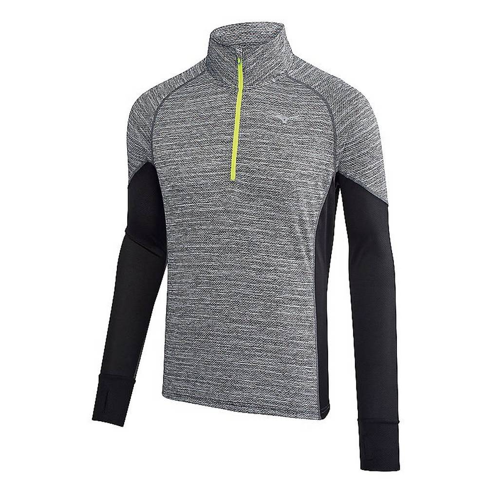 Panske Treningove Oblecenie Mizuno Alpha Long Sleeve Half Zip Čierne Vypredaj LMDU76890